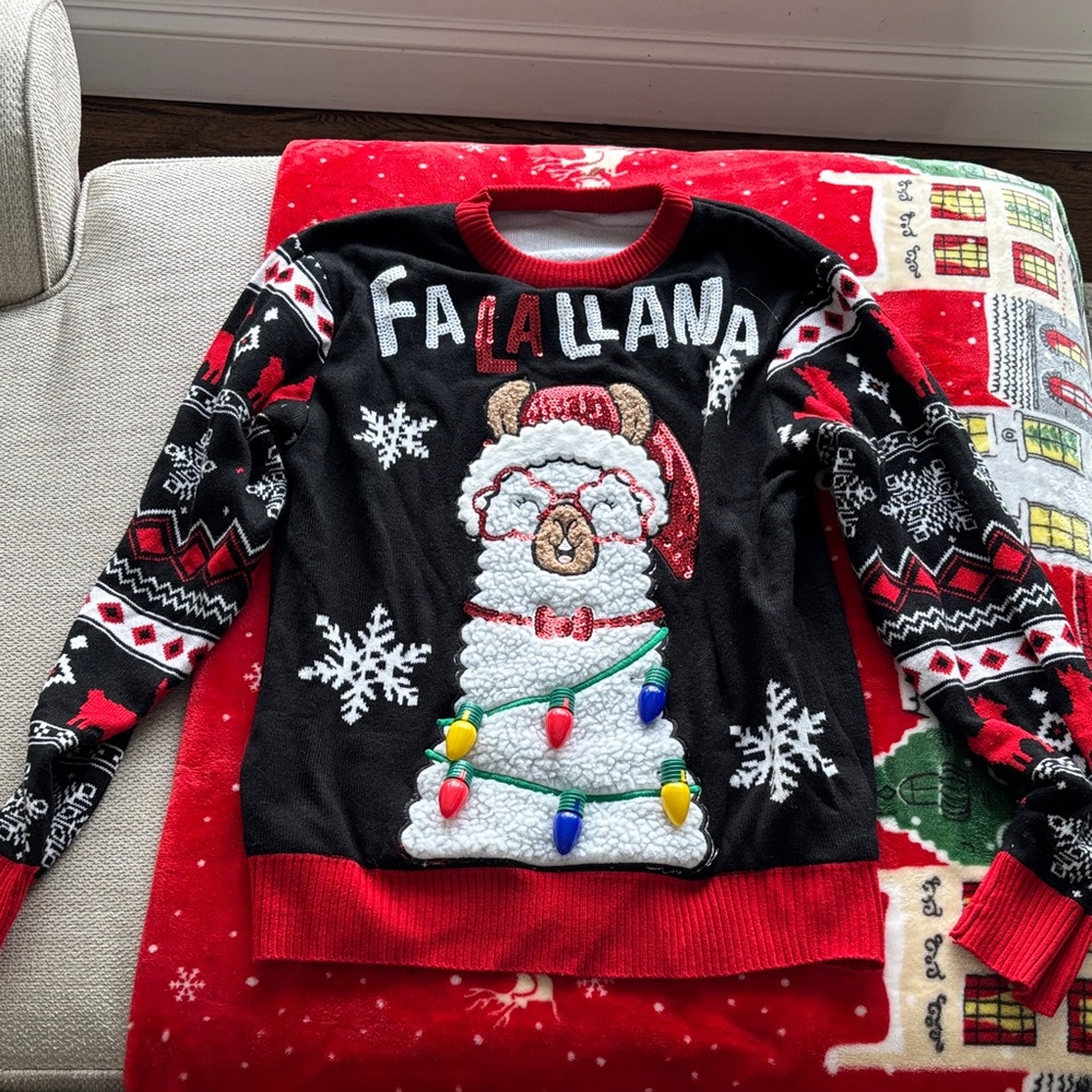 Festive Llama Christmas Sweater